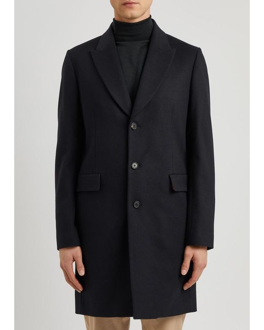 Paul Smith Black Wool And Cashmere-blend Coat for men