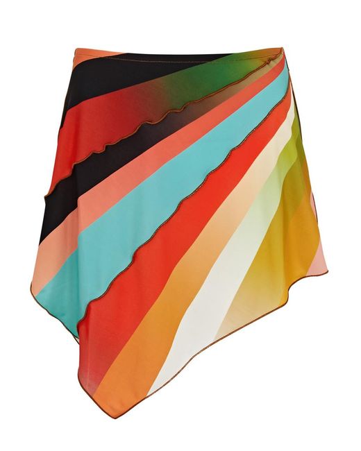 Siedres Multicolor Jules Striped Jersey Mini Skirt