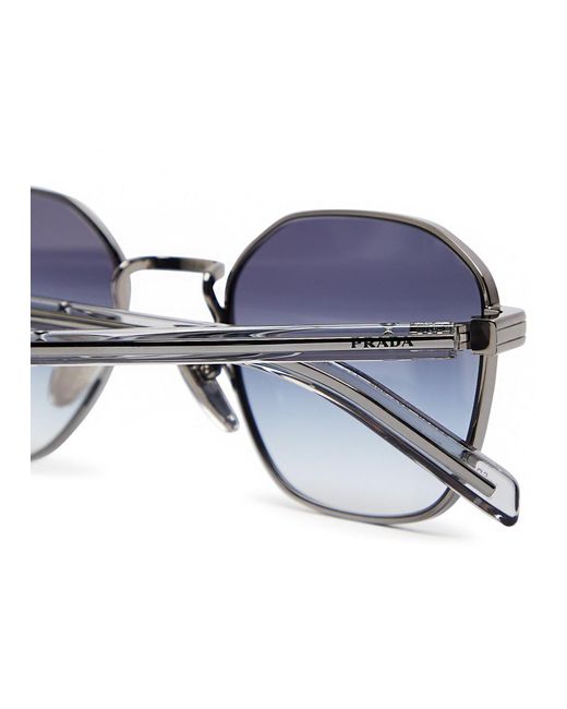Prada Blue Round-Frame Sunglasses for men