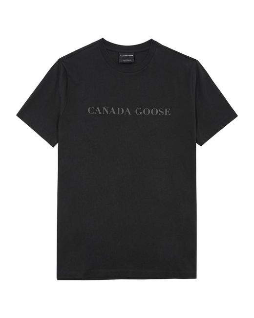 Canada Goose Black Emersen Logo Cotton T-Shirt for men