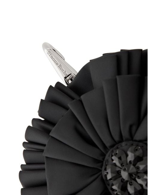 Simone Rocha Black Ribbon Rosette Embellished Nylon Coin Purse
