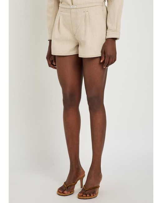 Jacquemus Natural Le Short De-Nimes Amelo Cotton-Blend Shorts