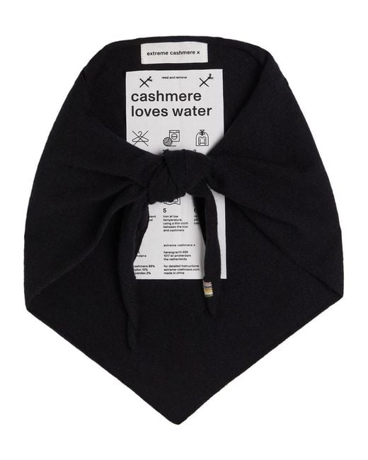 Extreme Cashmere Black N°35 Bandana Cashmere-Blend Triangle Scarf