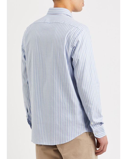 Boss Blue Striped Stretch-Cotton Shirt for men