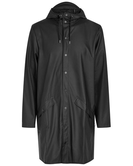 Rains Black Long Waterproof Raincoat for men