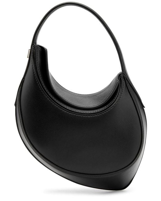 Mugler Black Spiral Curve 02 Mini Leather Top Handle Bag