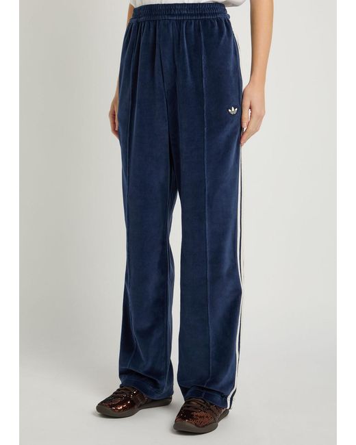 Wales Bonner Blue Adidas X Straight-Leg Velour Track Pants