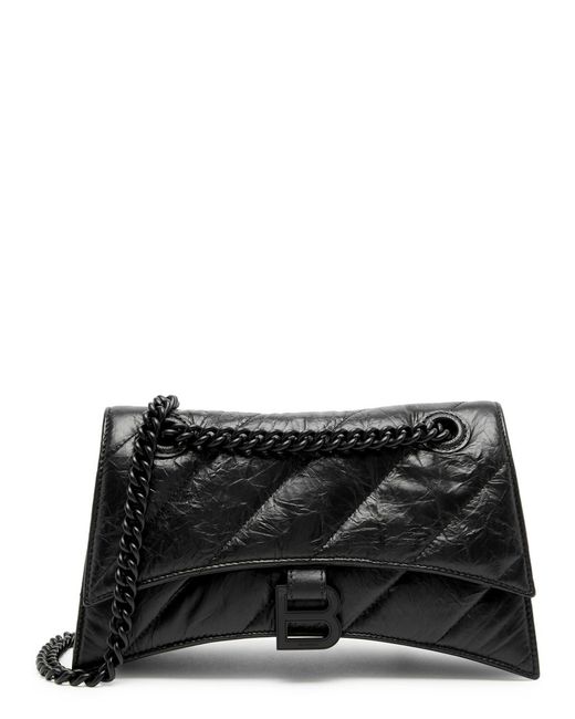 Balenciaga Black Crush Small Quilted Leather Shoulder Bag