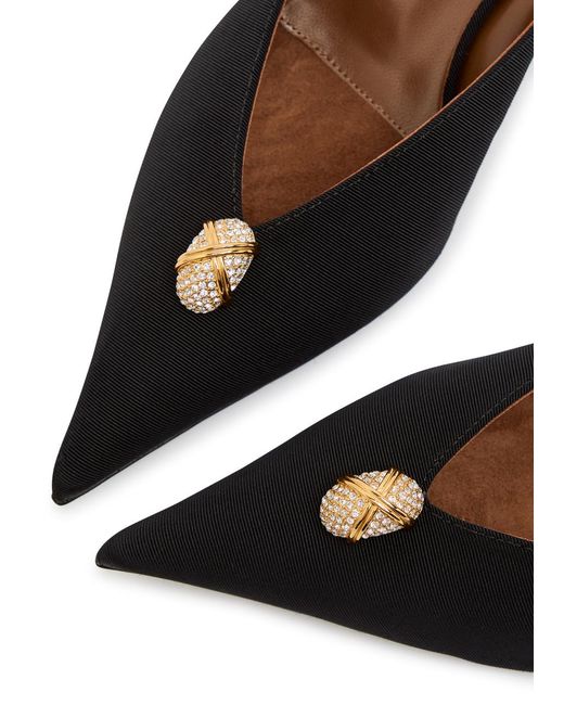 Giuseppe Zanotti White Raquel 50 Crystal-Embellished Woven Mules