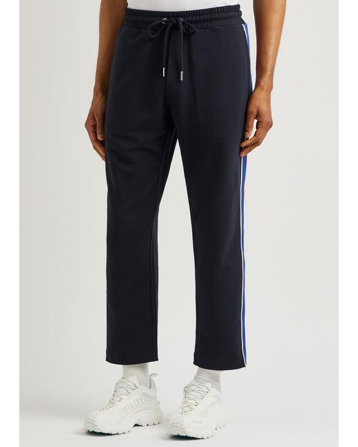 Moncler Blue Striped Stretch-cotton Sweatpants for men