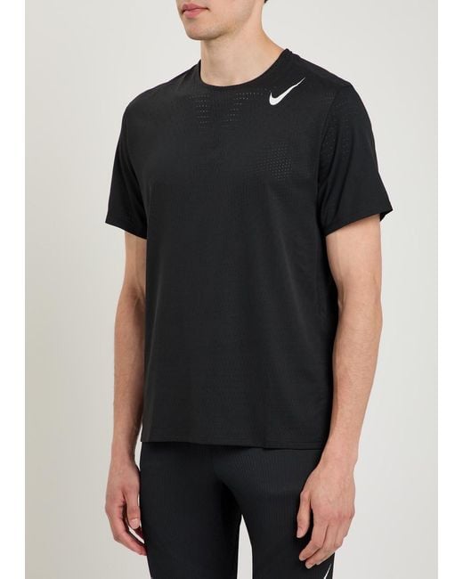 Nike Black Aeroswift Dri-Fit Adv Perforated Jersey Running T-Shirt for men