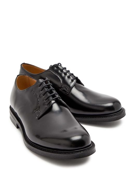Church's Black Shannon 2.0 Glossed Leather Derby Shoes for men