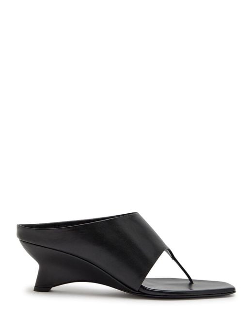 Khaite Black Marlow 55 Leather Mules