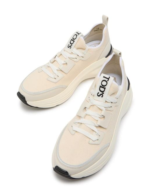 Tod's White Sportiva 81L Panelled Knit Sneakers