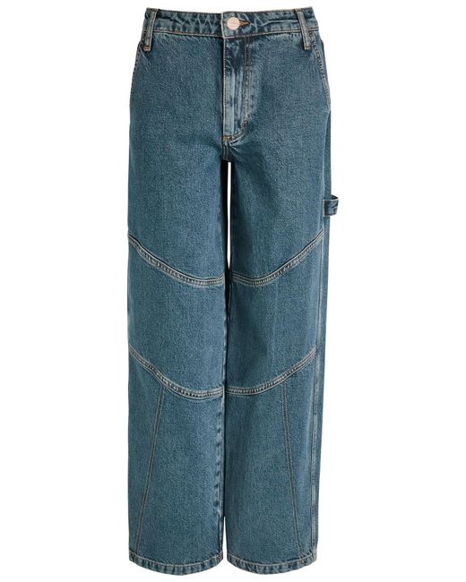 Damson Madder Blue Drew Barrel-Leg Jeans