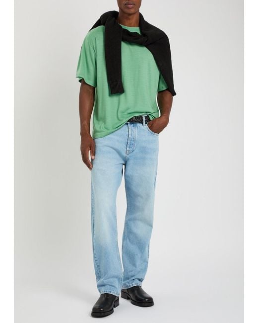 Studio Nicholson Green Wool-Jersey T-Shirt for men