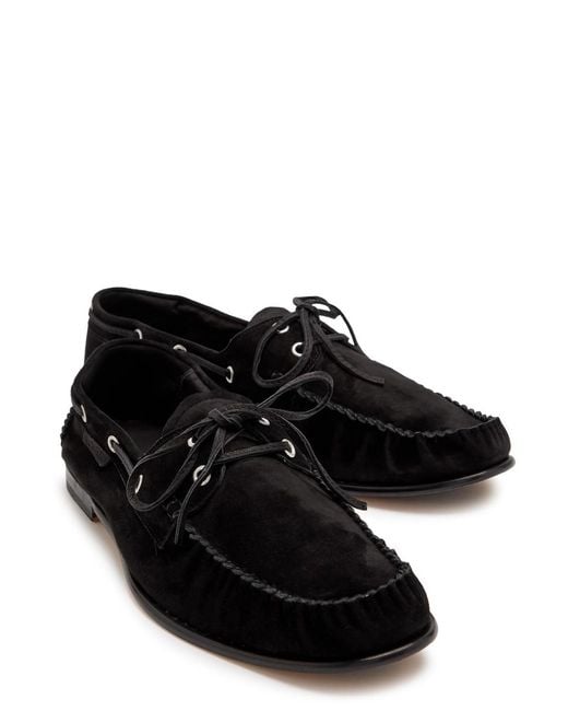 Tom Ford Black Theo Suede Boat Shoes for men