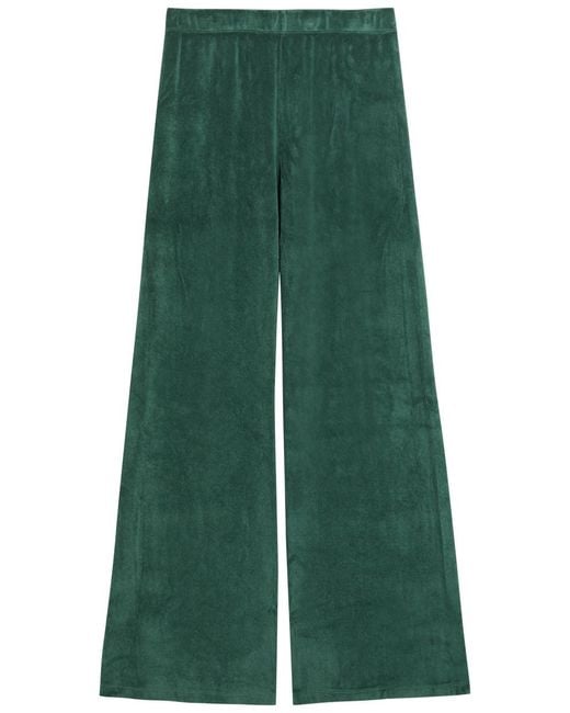 Suzie Kondi Green Zephyra Wide-Leg Terry Trousers