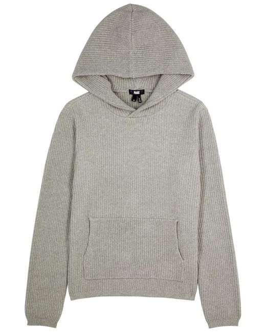 PAIGE Gray Bowery Hooded Cotton Jumper for men