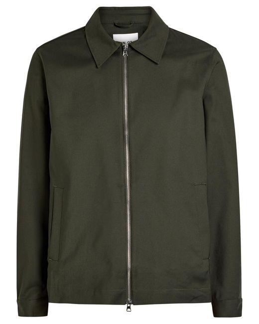 NN07 Green Paw Zip Up Overshirt for men