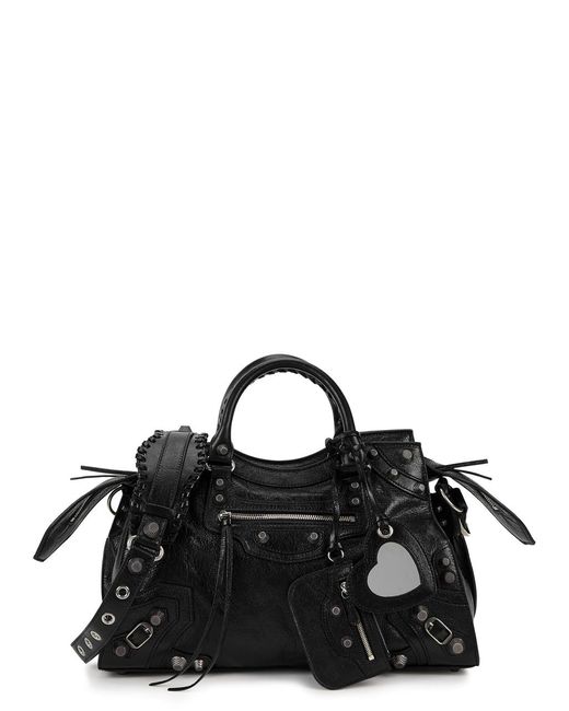 Balenciaga Black Neo Cagole City Leather Top Handle Bag