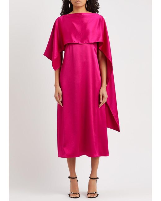 Weekend by Maxmara Pink Gambero Satin Midi Dress