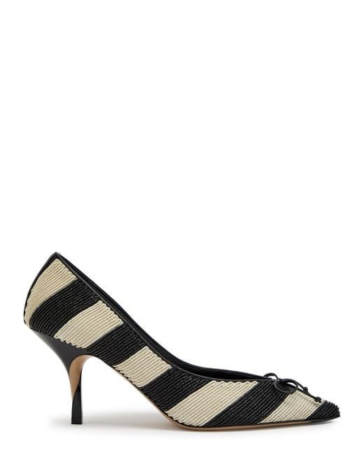 Jacquemus Black Les Escarpins Tourni 80 Striped Faux Raffia Pumps