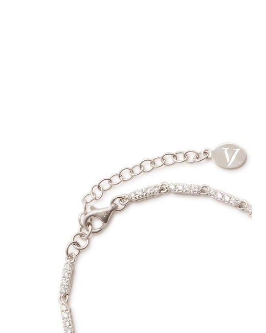 V By Laura Vann White Thalia Crystal-embellished Bracelet