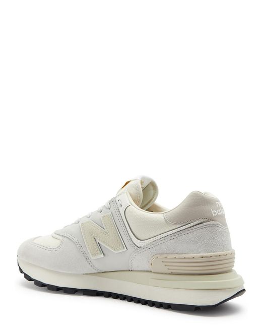New Balance White 574 Panelled Canvas Sneakers