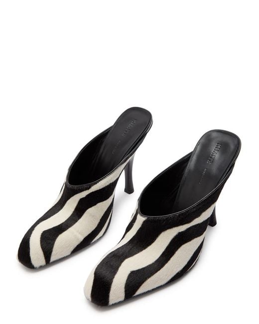 Khaite Black Colt 100 Zebra-Print Calf Hair Mules