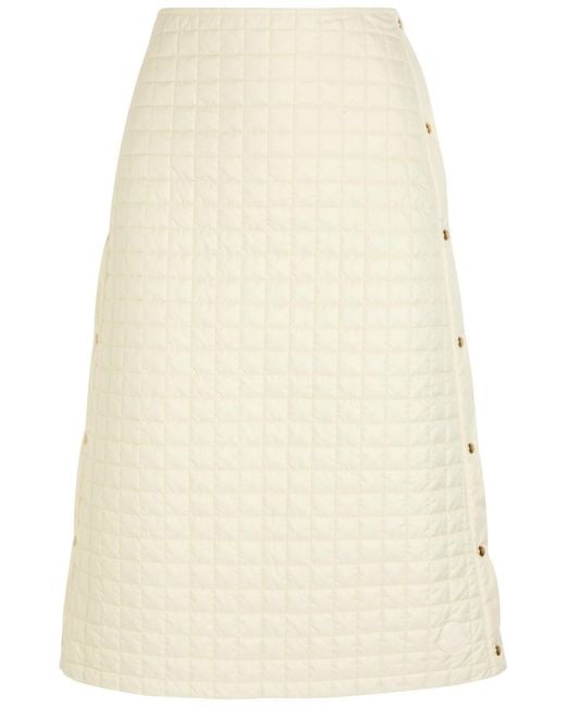 Moncler Natural Quilted Shell Midi Skirt
