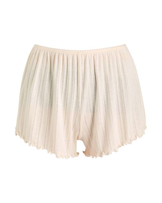 Eberjey Natural Pointelle Cotton-Blend Shorts