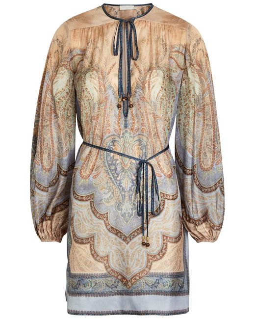 Zimmermann Natural Wanderlust Printed Silk Tunic