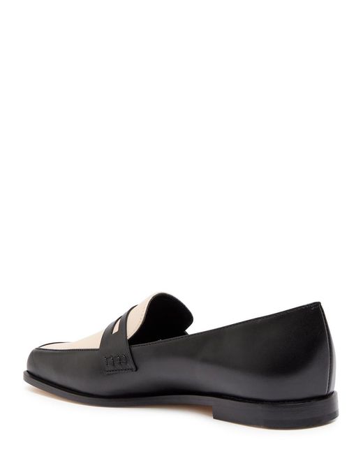 Manolo Blahnik Black Polonoff Two-Tone Leather Loafers