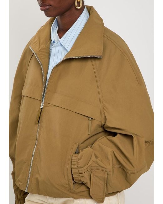 Acne Natural Logo-Embroidered Poplin Jacket