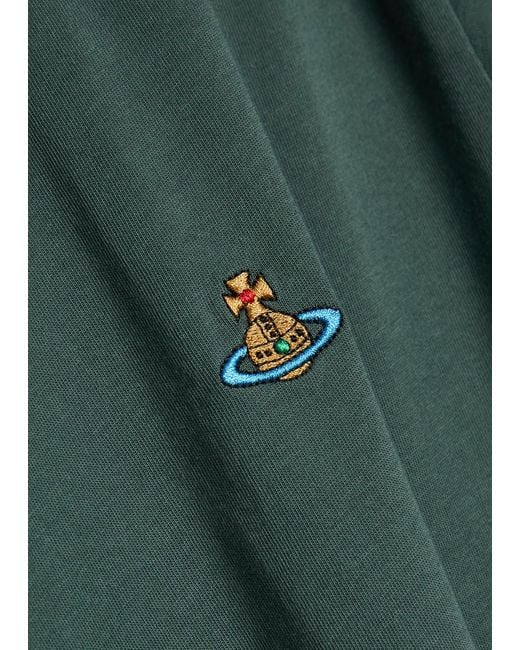 Vivienne Westwood Green Classic Logo-Embroidered Cotton T-Shirt for men
