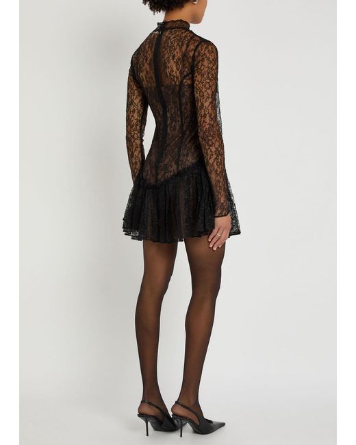 De La Vali Black Brisa Lace Mini Dress
