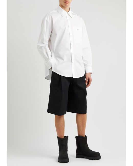 Wooyoungmi Black Pleated Cotton Shorts for men