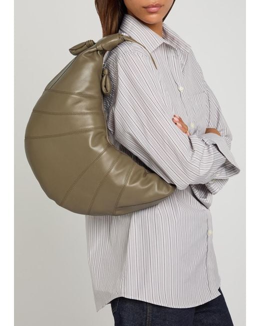 Lemaire Metallic Fortune Croissant Leather Shoulder Bag