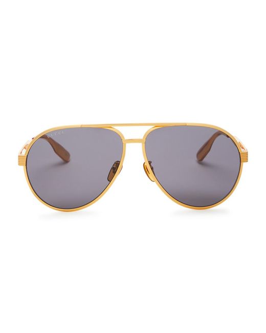 Gucci Metallic Aviator-style Sunglasses for men