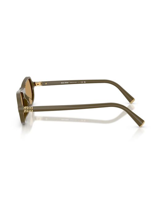 Miu Miu Natural Narrow Rectangle-Frame Sunglasses