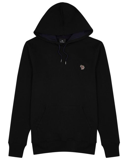 PS by Paul Smith Black Logo Hooded Cotton Sweatshirt for men