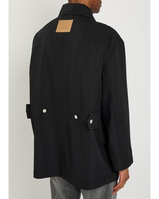 AMI Black Canvas Overshirt for men