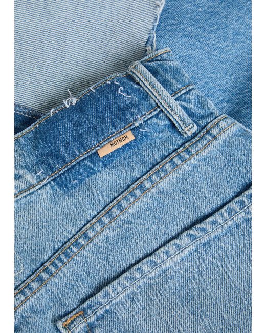 Mother Blue The Half-Pipe Ankle Turn-Up Barrel-Leg Jeans
