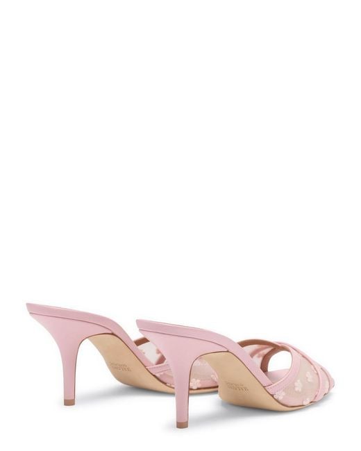 Malone Souliers Pink Perla 70 Floral-Mesh Heeled Sandals