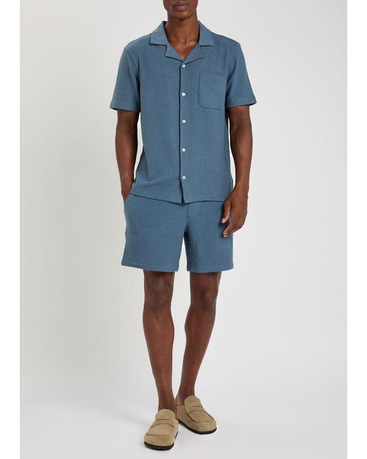 PAIGE Blue Elijah Terry Shorts for men