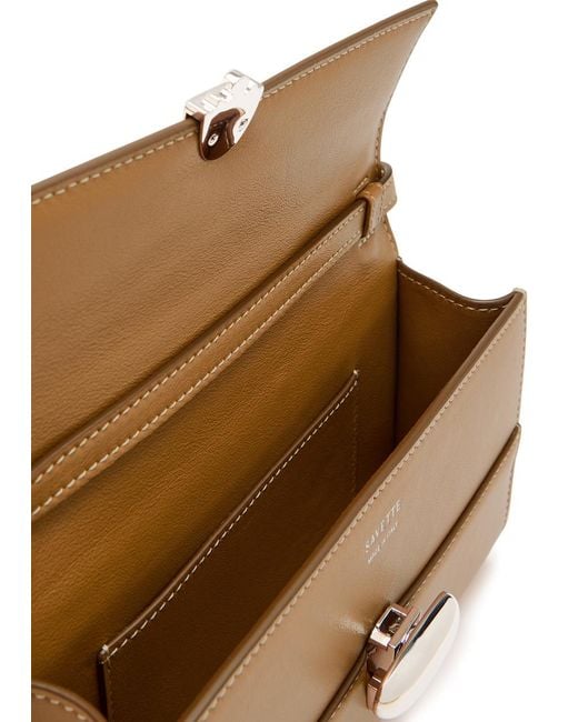 SAVETTE Brown Symmetry Leather Mini Bag