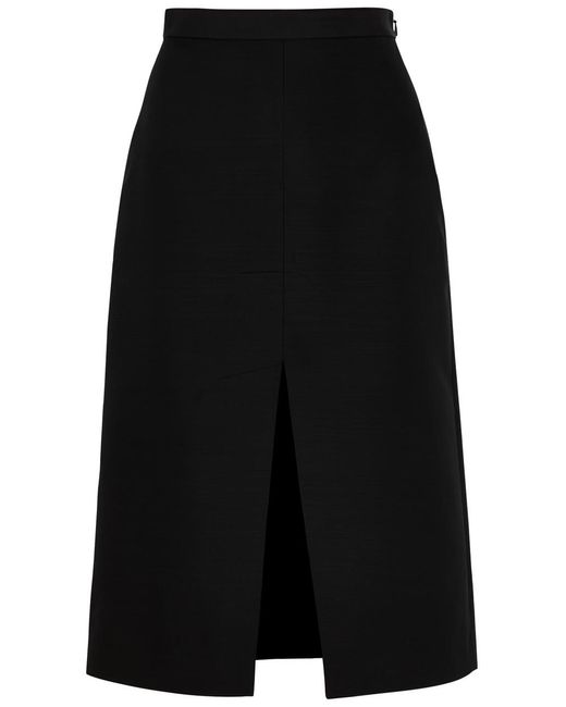 Khaite Black Fraser Faille Midi Skirt