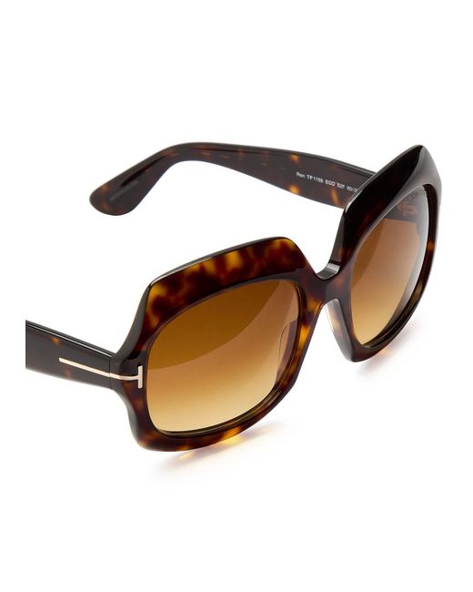 Tom Ford Brown Ren Oversized Sunglasses
