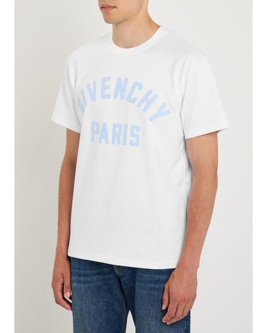 Givenchy White Logo-Appliquéd Cotton T-Shirt for men